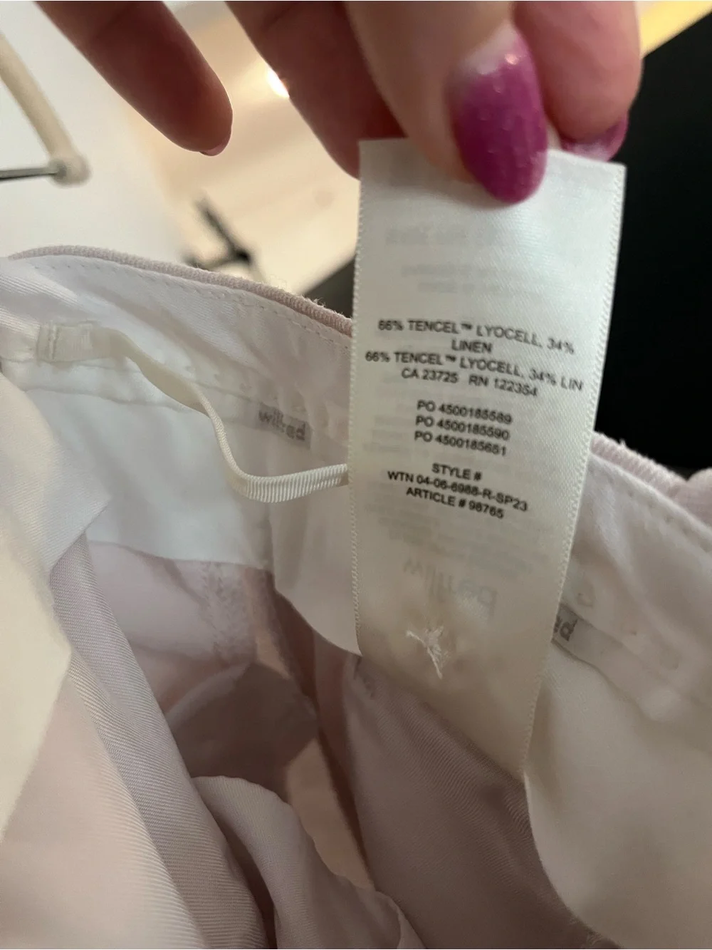 Wilfred Aritzia Effortless Pant Lyocell Linen Blend in Cloudy Lilac Sz 2